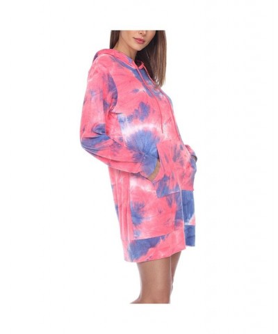 Women's Tie Dye Sweatshirt Dress Pink $28.56 Dresses