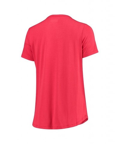 Women's Red Atlanta Falcons Athletic Lace-Up T-shirt Red $25.43 Tops