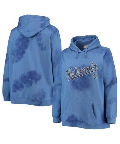 Women's Navy Washington Nationals Plus Size Cloud Pullover Hoodie Navy $33.60 Sweatshirts