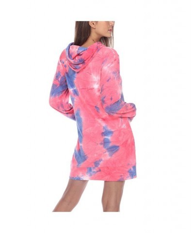 Women's Tie Dye Sweatshirt Dress Pink $28.56 Dresses