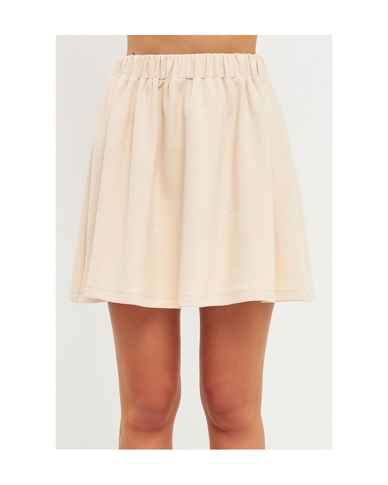 Women's Knit Mini Skirt Beige $36.40 Skirts