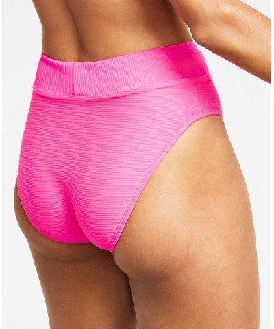 Juniors' Mint Spark Variegated Ribbed Bikini Bottoms Pink $14.40 Swimsuits