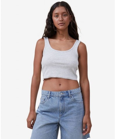 Women's The One Rib Crop Tank Gray $17.39 Tops