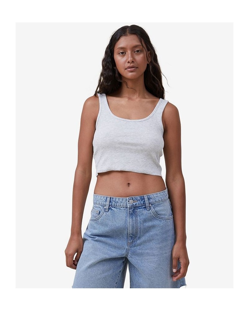 Women's The One Rib Crop Tank Gray $17.39 Tops