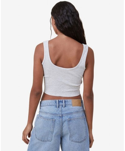 Women's The One Rib Crop Tank Gray $17.39 Tops