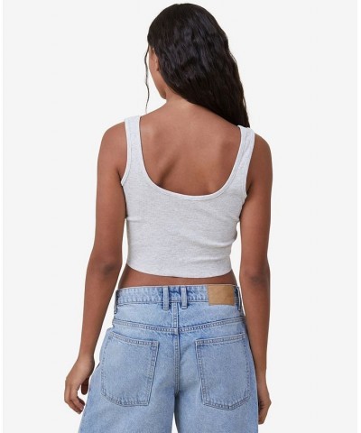 Women's The One Rib Crop Tank Gray $17.39 Tops