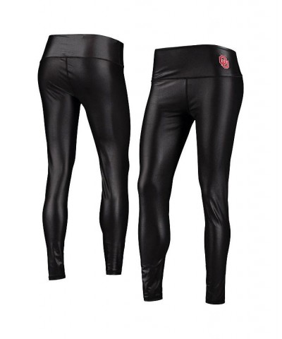 Women's Black Oklahoma Sooners Shine Liquid Leggings Black $29.90 Pants