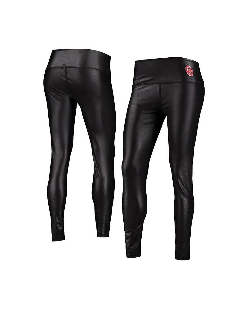 Women's Black Oklahoma Sooners Shine Liquid Leggings Black $29.90 Pants