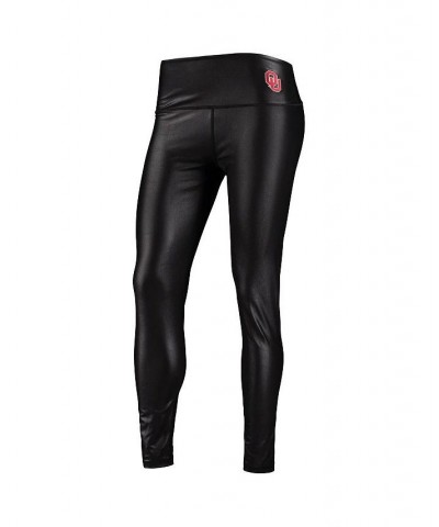 Women's Black Oklahoma Sooners Shine Liquid Leggings Black $29.90 Pants