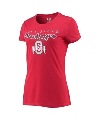 Women's Scarlet Black Ohio State Buckeyes Lodge T-shirt and Flannel Pants Sleep Set Scarlet, Black $27.00 Pajama