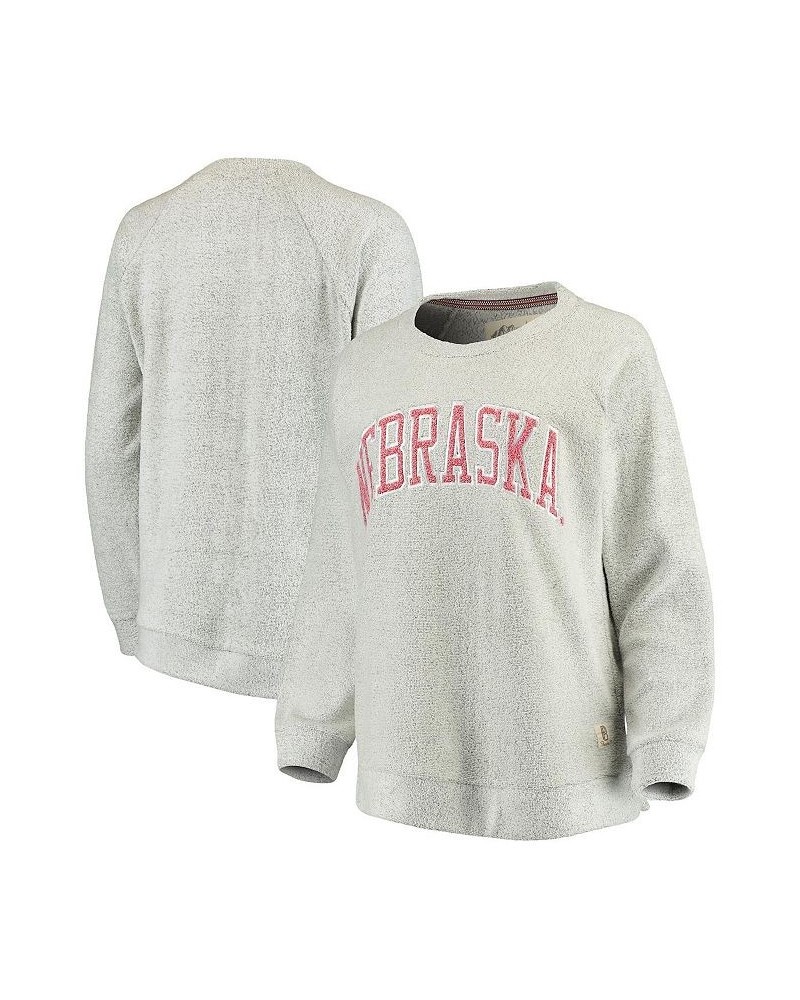 Women's Gray Nebraska Huskers Helena Comfy Sweatshirt Gray $33.60 Sweatshirts