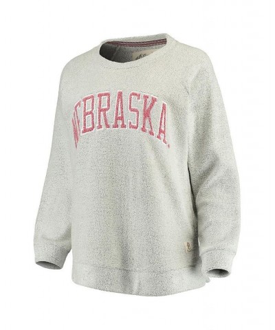 Women's Gray Nebraska Huskers Helena Comfy Sweatshirt Gray $33.60 Sweatshirts