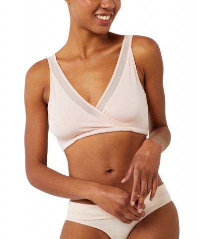 Mesh-Trim Wrap Maternity & Nursing Bra Pink Blush $21.07 Bras