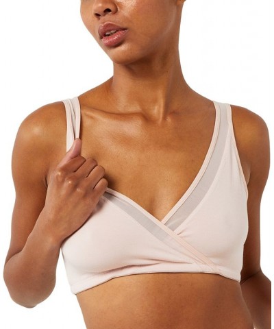 Mesh-Trim Wrap Maternity & Nursing Bra Pink Blush $21.07 Bras