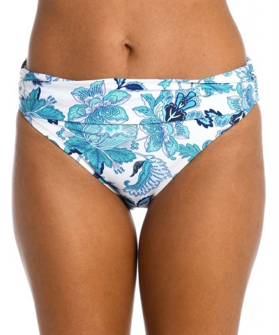 Women's Santorini Shirred-Waistband Hipster Bikini Bottoms Floral / Emerald $42.12 Swimsuits