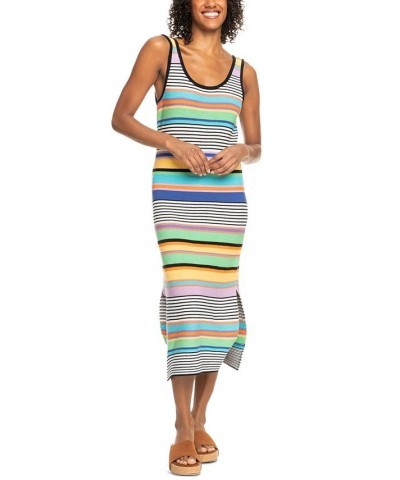 Juniors' Sunshine Bouquet Striped Midi Dress Anthracite Good Vibration $39.56 Dresses