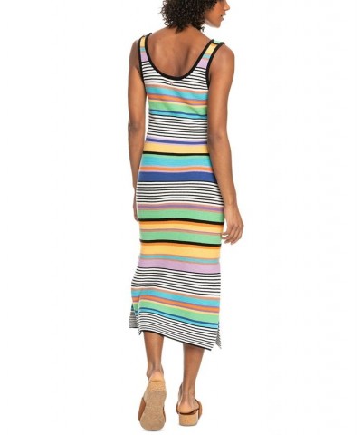 Juniors' Sunshine Bouquet Striped Midi Dress Anthracite Good Vibration $39.56 Dresses