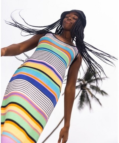 Juniors' Sunshine Bouquet Striped Midi Dress Anthracite Good Vibration $39.56 Dresses