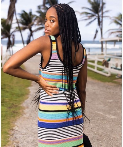 Juniors' Sunshine Bouquet Striped Midi Dress Anthracite Good Vibration $39.56 Dresses