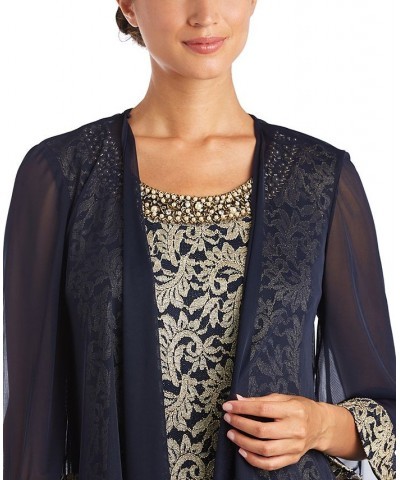 Lace Dress & Jacket Navy/Gold $65.33 Dresses