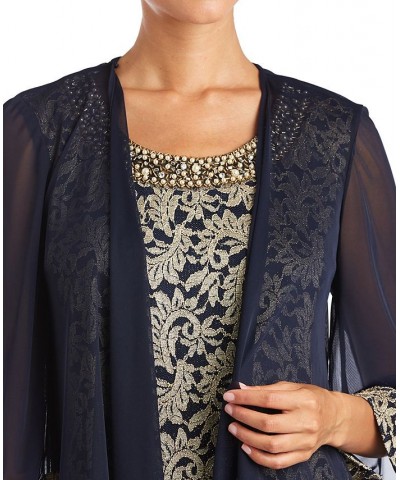 Lace Dress & Jacket Navy/Gold $65.33 Dresses