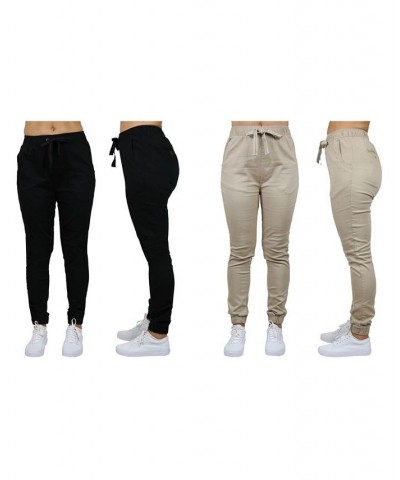 Women's Basic Stretch Twill Joggers Pack of 2 Navy-Dark Grey $28.08 Pants