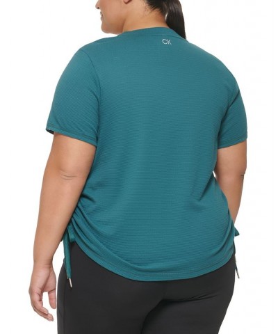 Plus Size Textured Side Ruched T-Shirt Juniper $17.26 Tops