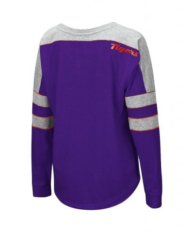 Women's Purple Clemson Tigers Trey Dolman Long Sleeve T-shirt Purple $19.78 Tops