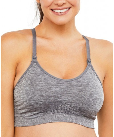 Seamless Full-Coverage Clip-Down Nursing Bra Gray $23.00 Bras