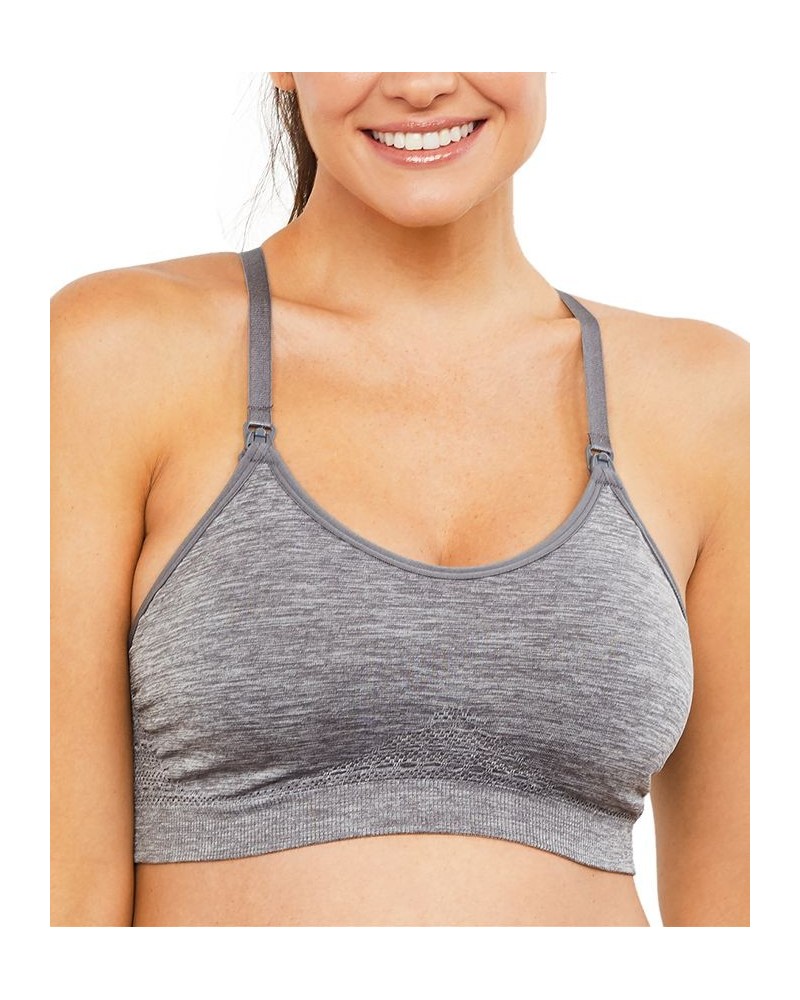 Seamless Full-Coverage Clip-Down Nursing Bra Gray $23.00 Bras