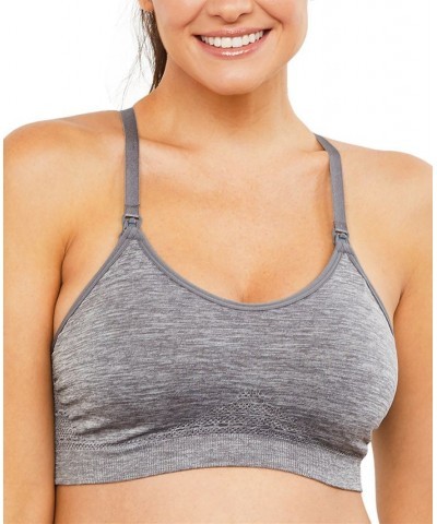 Seamless Full-Coverage Clip-Down Nursing Bra Gray $23.00 Bras