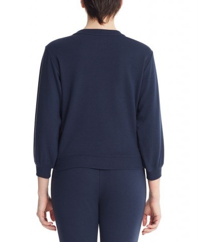 Marc New York Women's Performance 3/4 Puff Sleeve Pullover Top Blue $19.07 Tops