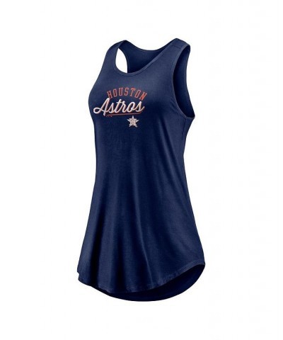 Women's Branded Navy Houston Astros Simplicity Swing Racerback Scoop Neck Tank Top Navy $21.19 Tops