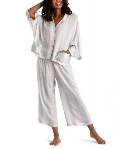 Women's Striped Pajama Set Cream $41.16 Sleepwear