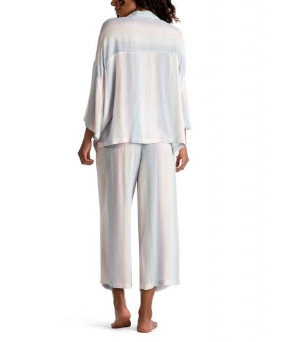 Women's Striped Pajama Set Cream $41.16 Sleepwear