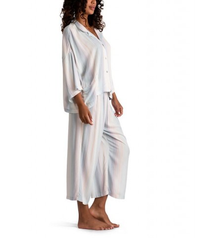 Women's Striped Pajama Set Cream $41.16 Sleepwear