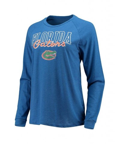 Women's Royal Gray Florida Gators Raglan Long Sleeve T-shirt and Shorts Sleep Set Royal, Gray $31.85 Pajama