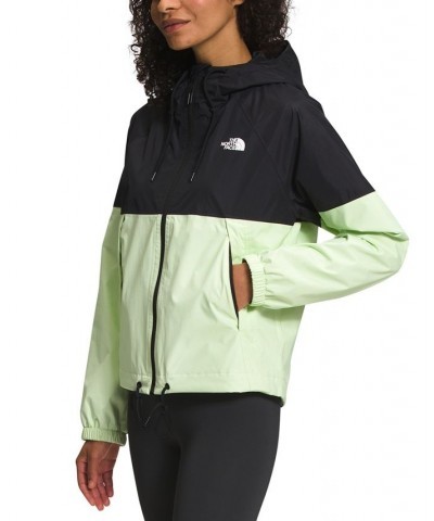 Women's Antora Hooded Rain Jacket Tnf Black/Lime Cream $65.00 Jackets