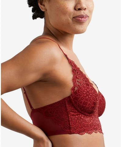 Pure Comfort Lace & Mesh Longline Wireless Bralette DM1188 Gloss With Vintage Mauve $13.23 Bras