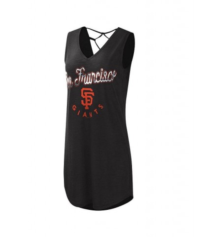 Women's Black San Francisco Giants Game Time Slub Beach V-Neck Cover-Up Dress Black $26.94 Swimsuits