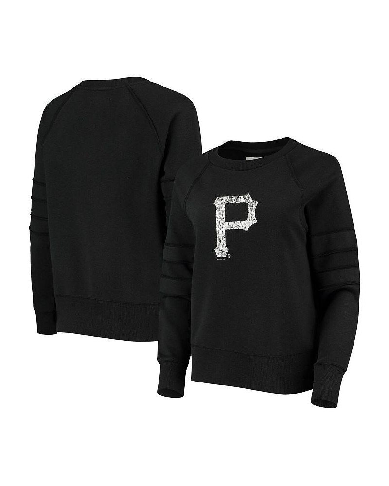 Women's Black Pittsburgh Pirates Bases Loaded Scoop Neck Sweatshirt Black $34.40 Sweatshirts