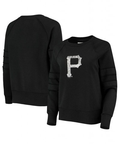 Women's Black Pittsburgh Pirates Bases Loaded Scoop Neck Sweatshirt Black $34.40 Sweatshirts