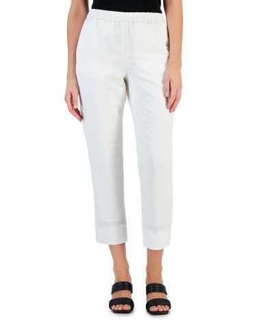 Women's Linen Blend Pull-On Pants Washed White $22.82 Pants