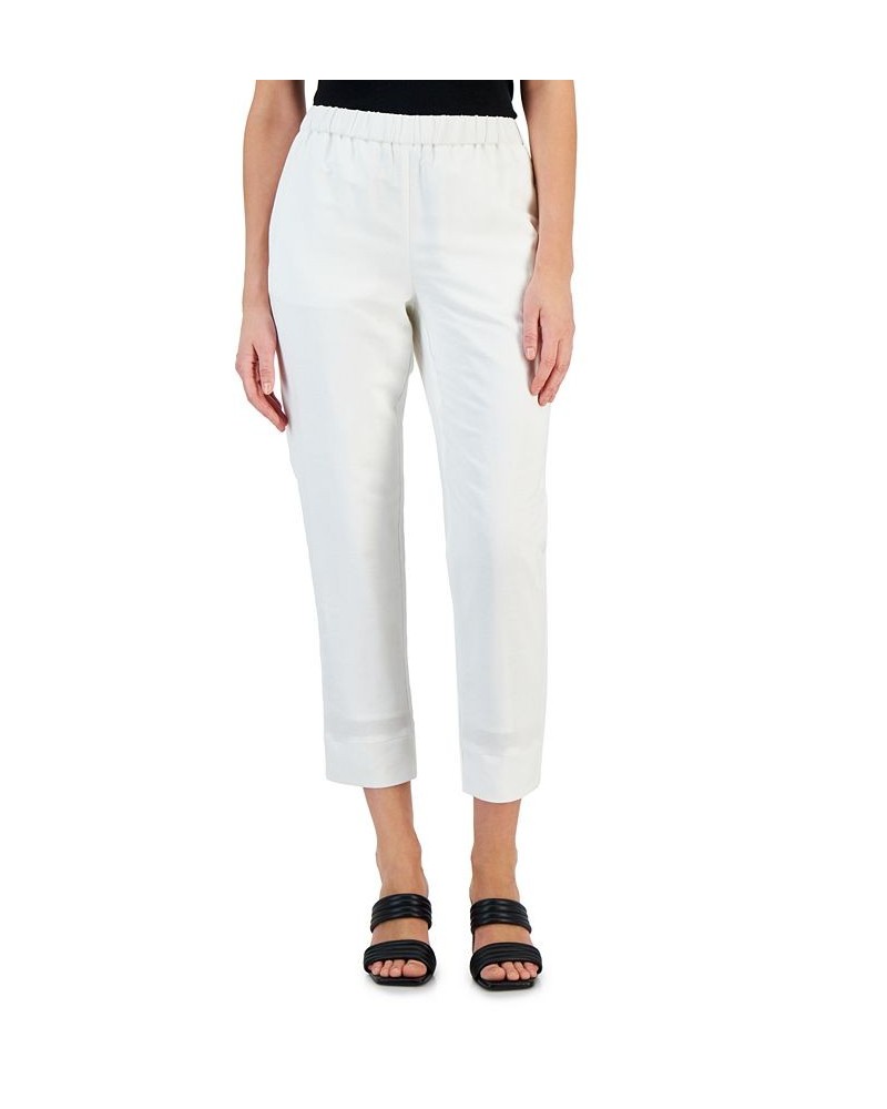 Women's Linen Blend Pull-On Pants Washed White $22.82 Pants