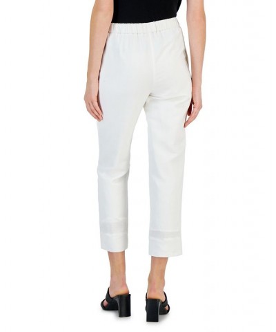 Women's Linen Blend Pull-On Pants Washed White $22.82 Pants