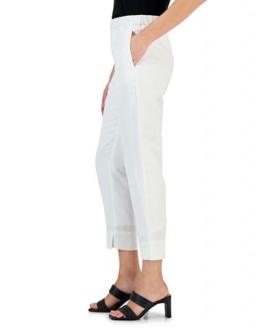 Women's Linen Blend Pull-On Pants Washed White $22.82 Pants