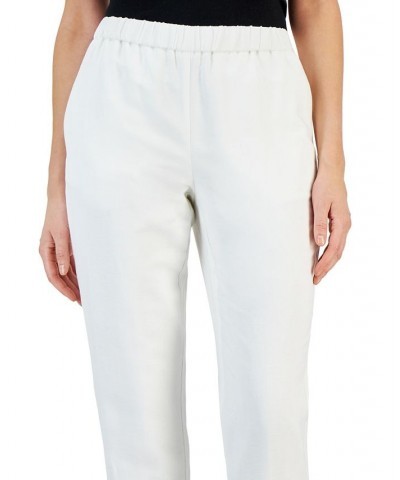 Women's Linen Blend Pull-On Pants Washed White $22.82 Pants