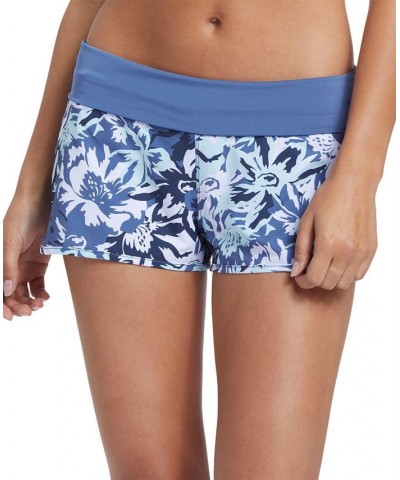 Juniors' Endless Summer Printed Boardshorts Bijou Blue Graphic Flowers $26.88 Swimsuits