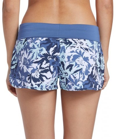 Juniors' Endless Summer Printed Boardshorts Bijou Blue Graphic Flowers $26.88 Swimsuits