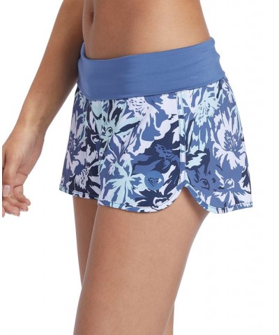 Juniors' Endless Summer Printed Boardshorts Bijou Blue Graphic Flowers $26.88 Swimsuits